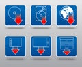 Download icon set Royalty Free Stock Photo