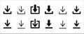 Download icon set. Download buttons vector icons set. Stream down website button collection. Simple flat and thin line style. Royalty Free Stock Photo