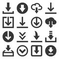 Download Icon Set on White Background. Vector Royalty Free Stock Photo