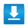 Download icon shiny blue square button Royalty Free Stock Photo