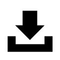 Download - icon, sign, symbol and pictogram for downloading file and data.