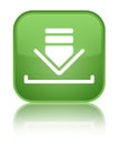 Download icon special soft green square button Royalty Free Stock Photo