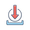 Download Icon Symbol with Arrow Pointing Down, Simple Modern Design Style Royalty Free Stock Photo