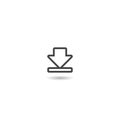 Download icon. Upload button icon with shadow