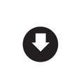 Download icon. Upload button. Load symbol. Round button. Vector. Royalty Free Stock Photo