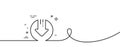 Download line icon. Down arrow sign. Continuous line with curl. Vector