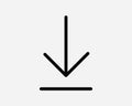 Download Line Icon Down Load Arrow Button Data Server File Storage Downloader Black White Sign Symbol EPS Vector
