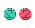 Download line icon. Internet Downloading sign. Vector