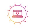 Download line icon. Internet Downloading sign. Vector