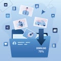 Download media content in folder. Photos are uploaded to site or database. Secure storage of data and multimedia content