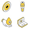 Pack of Medical Tools Flat Icons Royalty Free Stock Photo