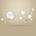 Download Music Icon On A Brown Background With Elegant Style And Modern Design Infographic.