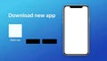 Download new app by scanning qr code with a modern smartphone displaying a blank screen Royalty Free Stock Photo