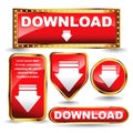 Download now button collection. Royalty Free Stock Photo