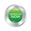 Download now button. Green round sticker. Royalty Free Stock Photo