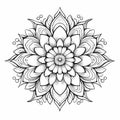 Download Opulent Flower Coloring Pages For Adult Mandala Line Drawing Royalty Free Stock Photo