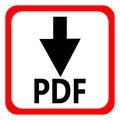 Download pdf file button isolated on white background. Vector illustration. Royalty Free Stock Photo