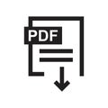 Download pdf icon template black color editable. Download Pdf icon symbol Flat vector sign isolated on white background. Simple Royalty Free Stock Photo