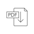 Download pdf icon template black color editable. Download Pdf icon symbol Flat vector sign isolated on white background. Simple Royalty Free Stock Photo