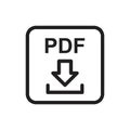 Download pdf icon template black color editable. Download Pdf icon symbol Flat vector sign isolated on white background. Simple