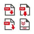 Download pdf icons on white background