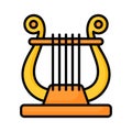 Download this premium icon of harp, greek musical instrument