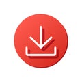 download red rounded button, update sign, white arrow vector icon Royalty Free Stock Photo