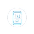 Download smartphone app vector line icon