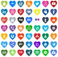 Download Social media icons color Vector