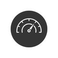 Download speed vector line icon. Indicator with arrow Royalty Free Stock Photo