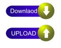 Download and Upload blue and yellow button