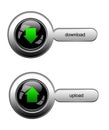 Download and upload button set for web site Royalty Free Stock Photo