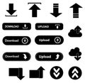 Download upload buttons icons set Royalty Free Stock Photo