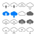 Download upload cloud icons set Royalty Free Stock Photo