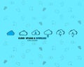 Download upload cloud style vector illustration sign symbol icon cloud upload and dowload complete