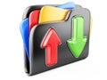 Download - upload folder 3d icon. Royalty Free Stock Photo