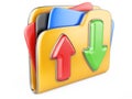 Download - upload folder 3d icon. Royalty Free Stock Photo