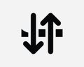 Download and Upload Icon. Down Up Arrow Forward Backward Ahead Back Storage Network Server Black White Sign Symbol EPS Vector