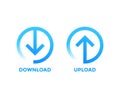 Download, upload icons with arrow in circle Royalty Free Stock Photo