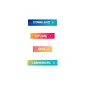 Download, Upload, Rate & Learn More Web Button Set Royalty Free Stock Photo