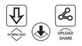 Download, Upload, Share Icons, Digital Transfer and Connectivity, vector design Generative AI Royalty Free Stock Photo