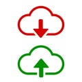 Download and upload vector icon. Flat sign for mobile concept and web design. Cloud with arrow up and down simple icon Royalty Free Stock Photo