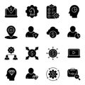 Pack of Finance and Marketing Solid Icons Royalty Free Stock Photo