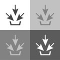 Download vector icon, install symbol. Vector set icon on white-grey-black color