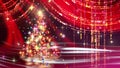 Christmas looping background red with fir tree red