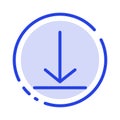 Download, Video, Twitter Blue Dotted Line Line Icon