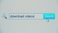 Download videos - browser search query, Internet web page