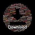 Download Word Cloud. Essential Topics for Digital Storage and Data Transfer Royalty Free Stock Photo