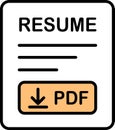 Downloadable Resume PDF Button Royalty Free Stock Photo
