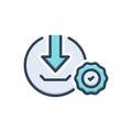Color illustration icon for Downloaded, loading and file Royalty Free Stock Photo